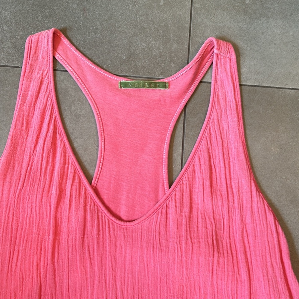 Velvet Long Pink Tank Top - Picture 2 of 13